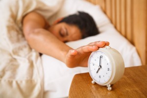 Woman waking up